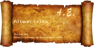 Altman Erika névjegykártya