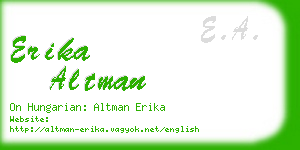 erika altman business card